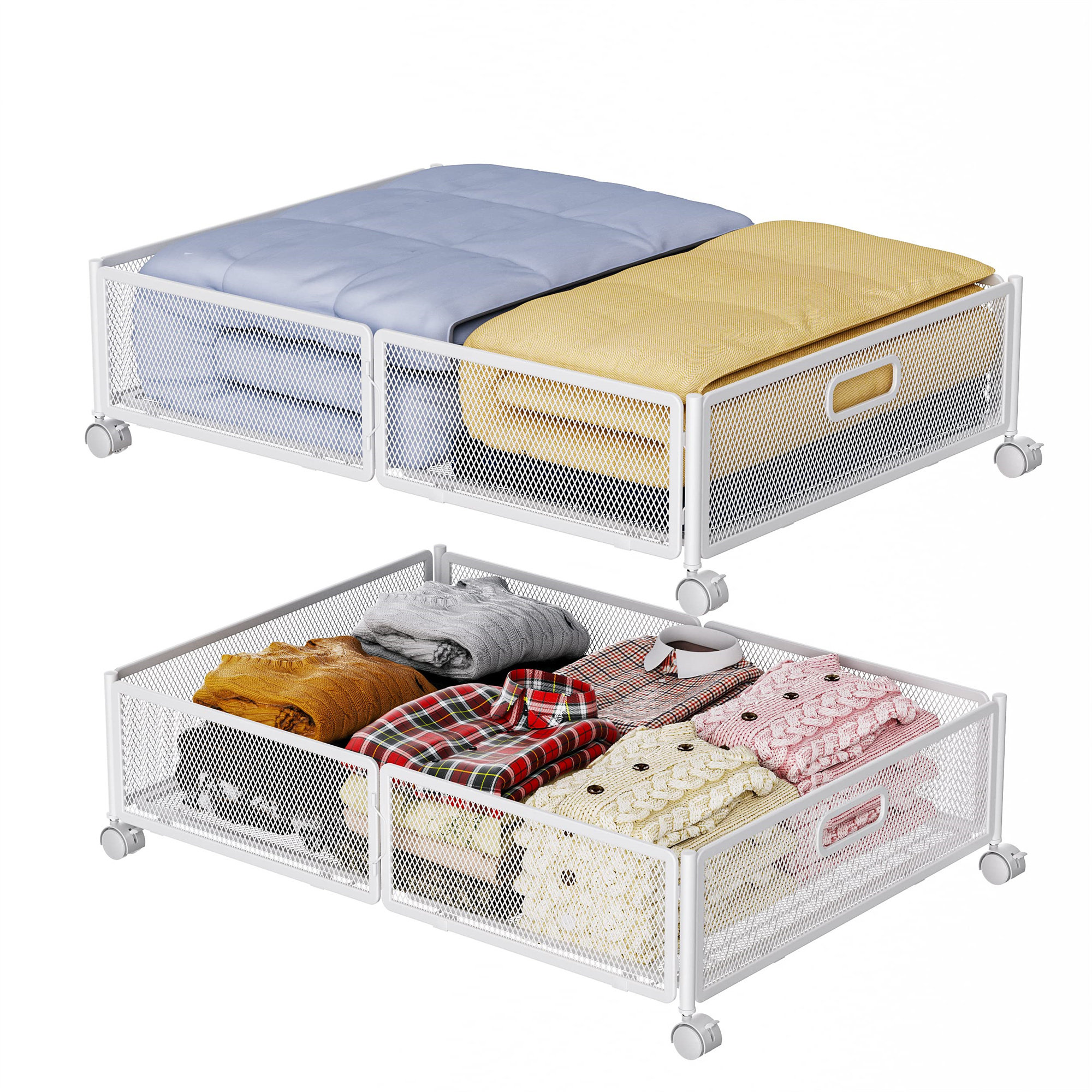 Under the bed shoe storage on wheels discount